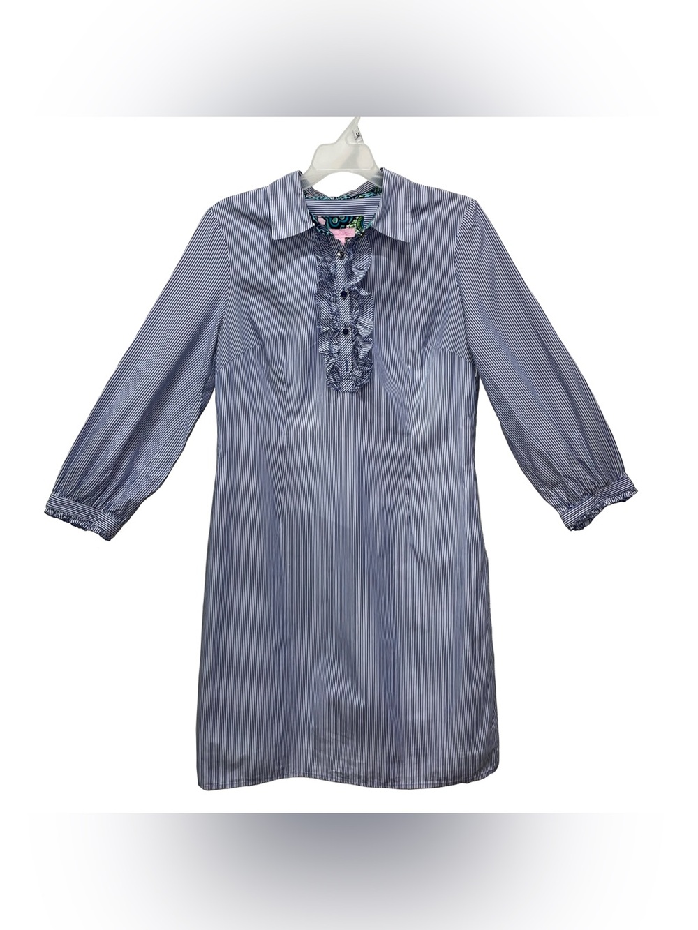 Lilly Pulitzer Tunic Dress Blue&White Stripe Dress Size 8 Cottage Church Office